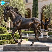 Élégante Sculpture de Cheval en Bronze, Moulage à la Cire Perdus, Statue Équine en Course, Décoration Extérieure Durable pour Hôtel, Place Publique, Villa, Jardin, Musée