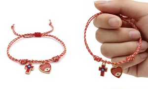 LC20260199 Braccialetto Intrecciato Regolabile con Cordino di <span class=keywords><strong>Preghiera</strong></span>, Occhio di Allah e Croce di Gesù per Uomo e Donna - Product Image 4