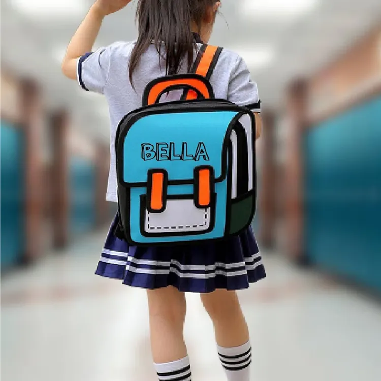New Style Creative Fashion Cartoon Backpack Bags 2D Drawing Backpacks Bags For Teenager