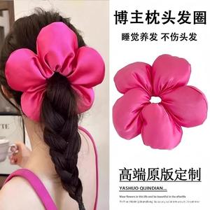 Elastici per Capelli Grandi con <span class=keywords><strong>Fiori</strong></span> 3D Stile Coreano - Morbidi Elastici in Spugna per Donna - Accessori per Capelli Floreali in Rete Boutique - Product Image 4