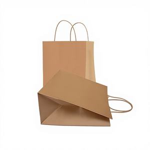 ถุงกระดาษคราฟท์ธรรมดาสุดหรูหูหิ้วแบบบิด ขนาด 12x5x16 นิ้ว |   ถุงช้อปปิ้งสีน้ำตาลสำหรับโปรโมชั่น ซูเปอร์มาร์เก็ต ร้านค้าปลีก ร้านขายของชำ - Product Image 1