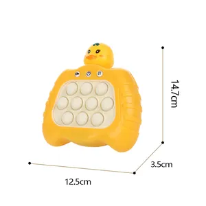 Custom Little Yellow Duck Fidget Electronic Light Up Console Toy Relieve Stress Pop It Quick Speed Push Education Game Children