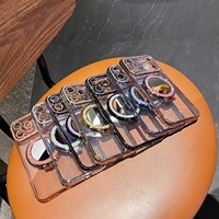 Étui de téléphone magnétique de luxe avec support brillant effet diamant et miroir, coque de protection pour iPhone 17 16 15 Pro Max