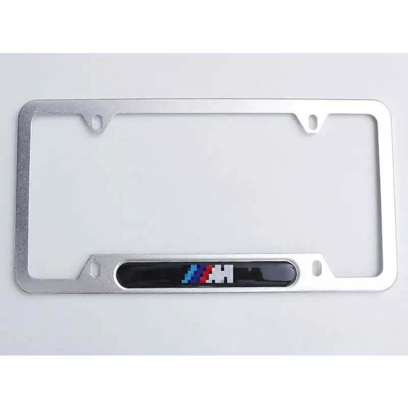 Высококачественная рамка номерного знака из алюминиевого сплава с логотипом на заказ, пустая хромированная рамка номерного знака автомобиля