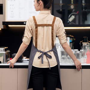 Tablier de chef <span class=keywords><strong>cuisine</strong></span> Polyester vert coupe de cheveux imprimée personnalisée Logo personnalisé tablier brodé coupe de cheveux professionnelle Cape châle Art - Product Image 3