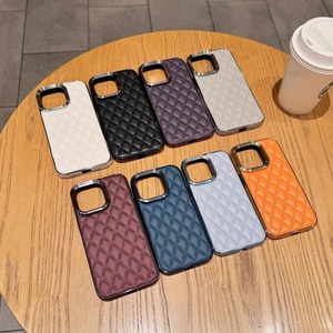 Funda de Teléfono Móvil de Cuero Electrochapado de Alta Calidad con Diseño de Diamantes para iPhone 16 Pro Max, 14 Pro Max, 13 Pro, 12, 11, 15 Max - Product Image 1