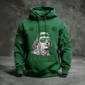 เสื้อฮู้ดผู้ชาย ผ้าฝ้าย 100% 300gsm ระบายอากาศได้ดี แขนยาวปกติ มีกระเป๋า เหมาะสำหรับใส่ลำลอง - Product Image 1