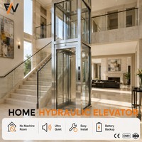 Ascenseur hydraulique pour maison, villa de luxe, fonctionnement silencieux, design de cabine haut de gamme, fabrication d'ascenseurs résidentiels sur mesure