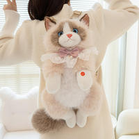 Sac à dos en peluche chat Ragdoll personnalisable en gros, rembourrage en coton PP, design brodé, super doux, écologique, CE