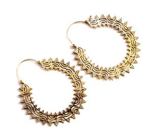 Pendientes colgantes de latón estilo étnico para mujer, aretes, aros, estilo étnico, indio, gitano - Product Image 4