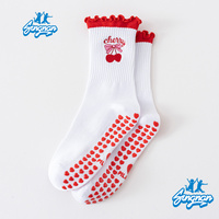 Chaussettes de Pilates antidérapantes pour femmes, chaussettes de yoga antidérapantes, chaussettes de sport mignonnes antidérapantes pour la barre et l'entraînement