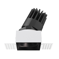 Plafonnier LED encastré carré réglable et dimmable IP65 en aluminium 8W 18W 25W CCT sélectionnable sans cadre COB
