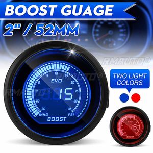 Manomètre de suralimentation universel pour voiture, jauge de vide PSI, affichage LED ROUGE BLEU, 2'' 52mm 12V, jauge de suralimentation LED automatique - Product Image 1