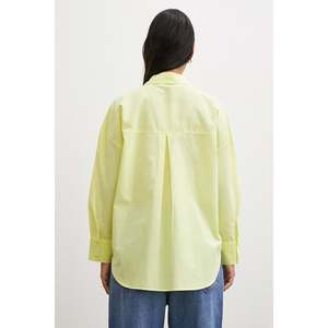 Camisa de Popelina Amarilla con Botones para Mujer, Blusa Informal de Corte Regular para Uso Diario - Product Image 3