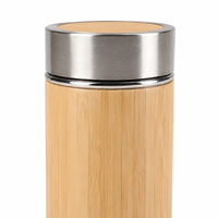 Stok Gudang USA Grosir Botol Infuser Teh Bambu 16oz dengan Inti Baja Vakum untuk Retret Perusahaan, Cocok untuk Ukiran Laser