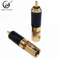 YIVO XSSH Audio bricolage OEM Home cinéma HiFi coque en Fiber de carbone plaqué or 24K 11mm fil RCA prise Max connecteurs Jack"