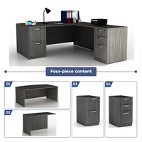 Bureau en bois en forme de L, ensemble de table de direction, approvisionnement en usine directement