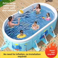 Großer Faltbarer PVC-Swimmingpool für Draußen Ohne Aufblasen für den Heimgebrauch Kinder- und Babybaden