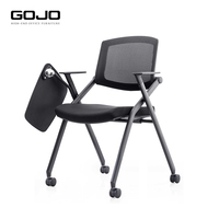 Chaise de formation intégrée au design moderne, chaise pliante en tissu avec tablette d'écriture, pour salle de réunion, atelier de formation