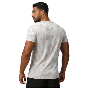 Knitted Casual Spandex Nylon <b>Men</b> T Shirt <b>Stretch</b> Breathable Lightweight Tee with OEM ODM Customization - Product Image 1