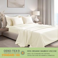 Parure de draps Cloudland pour chambre à coucher, 100% bambou, solide, rafraîchissant, écologique, simple, 4 pièces, 400TC, taille King, rouge, vente en gros