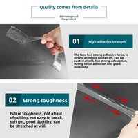 Ruban adhésif PET double face en acrylique nanométrique pour fixer les barres d'alimentation ; Utilisation automobile, sans trace, haute résistance, haute viscosité, lavable