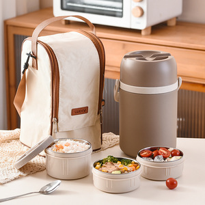 Vacuum <b>Insulated</b> Food Container 304 Stainless Steel Multi Layer Large Capacity Heat Resistant Portable <b>Lunch</b> <b>Box</b> - Product Image 4