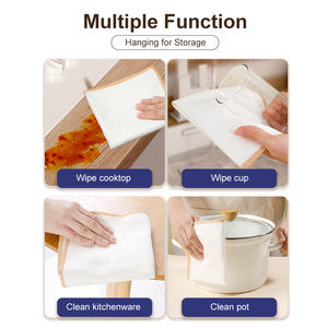 KOOCCA Material de microfibra ecológico paños de limpieza patrón de <span class=keywords><strong>rejilla</strong></span> 30cm tamaño más grande paño de toalla de cocina con cordón - Product Image 6