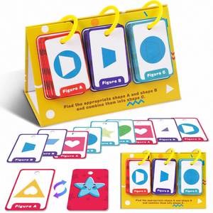 Material Escolar para el Hogar, Tarjetas de Memoria de Geometría Portátiles e Impermeables, Tarjetas Cognitivas de Formas para Niños Pequeños - Product Image 1