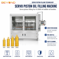 Machine de remplissage d'huile comestible à 6 têtes automatiques à piston servo 500-5000 ml, ligne de mise en bouteille linéaire pour huile de cuisson