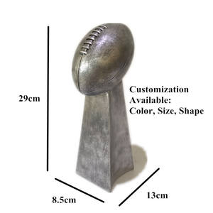 Trofeo de resina cromado galvanizado, torre de fútbol de fantasía, réplica de campeón de fútbol, figura personalizada - Product Image 3