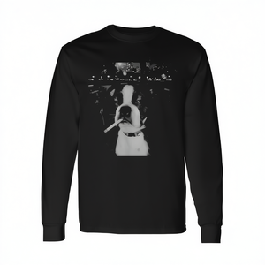 Camiseta de manga larga con diseño de perro fumador, color negro, unisex, talla para adultos - Product Image 2