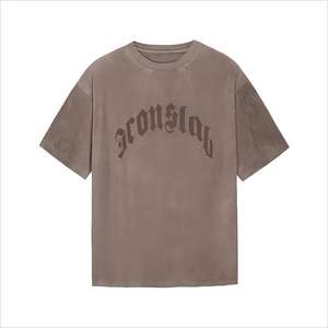 Camisetas de punto sueltas de algodón 100% personalizadas con impresión láser, 260g, para hombre, talla estadounidense, de alta calidad, estilo formal, nuevas, venta al por mayor OEM - Product Image 2