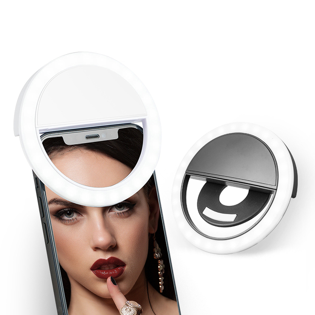 2025 for Tiktok Hot Selling Wholesale LED Selfie Ring Light Battery Rechargeable Ring Lamp for Cellphone Makeup Mobile Accessory