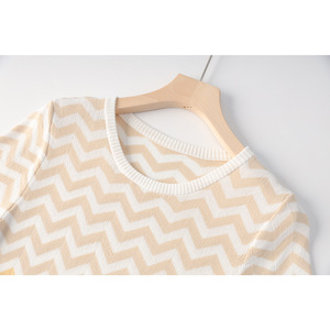 Nuovo abito estivo da <span class=keywords><strong>donna</strong></span> di alta qualità con cuciture Color <span class=keywords><strong>arcobaleno</strong></span> sfumate lavorato a maglia abito lungo elastico sottile - Product Image 2