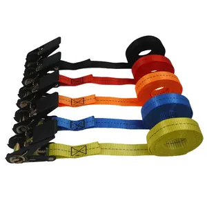 Black 1inch 25mm 3m Car Tie Down Straps Ratchet 680kgs Without Hooks