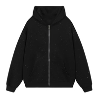 Pria musim semi musim gugur Model baru langit berbintang Sweatshirt bertudung jaket ritsleting serbaguna trendi longgar gaya Ins pola cetak