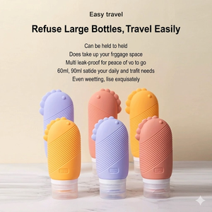 Bouteilles de voyage mignonnes sans BPA pour shampoing et après-shampoing, anti-fuite, forme unique, flacons séparés pour kits de voyage - Product Image 2