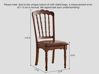 Chaises de salle à manger en bois massif de style vintage avec un design traditionnel durable, revêtement en cuir PU, aspect antique, meubles pour la maison