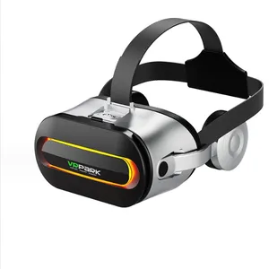 Vrpark หมวกกันน็อคแว่นตา3D เสมือนจริง J60 VR พร้อมชุดหูฟังสเตอริโอ HIFI สำหรับสมาร์ทโฟนขนาด4.7-6.7นิ้วสำหรับเกมภาพยนตร์