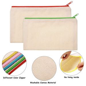 Sac de voyage en toile de coton léger de haute qualité avec fermeture éclair, pochette pour cosmétiques, trousse de maquillage pour femmes avec logo personnalisé - Product Image 6