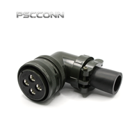 Connecteur d'alimentation circulaire industriel fileté femelle à 4 broches, série MS 5015 MS3108A 32-17S, angle de 90 degrés, pour machines lourdes