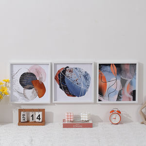 Marco de <span class=keywords><strong>Fotos</strong></span> de Madera - Bloque de Color Abstracto, Arte Pequeño, Moderno y Simple, Cuadros para Colgar en el Hogar, Murales Cuadrados para Sala de Estar - Product Image 5