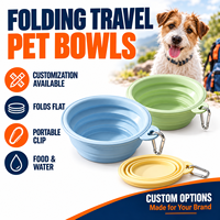 Bol pliable pour chien en TPE, bol portable pour nourriture et eau pour animaux de compagnie avec mousqueton, bol de voyage pliable pour chiens, chats, camping, randonnée