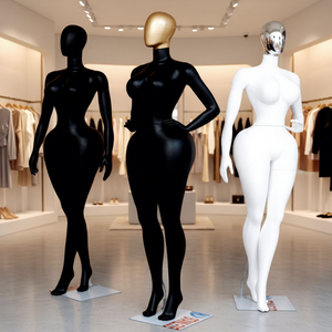 Mannequin sans tête en plastique ABS, taille plus, femme, gros seins, gros fessier, sexy, pose debout, vitrine - Product Image 1