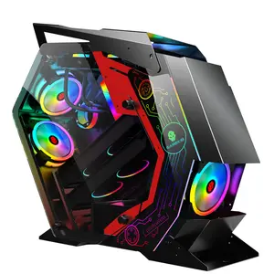 Yüksek kaliteli en iyi maliyet yeni ürün özelleştirilmiş cam bilgisayar pc kasa masaüstü oyun bilgisayarı kasa desteği atx m-atx bilgisayar RGB