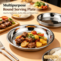 Plateau de service miroir en acier inoxydable style chinois, épaisseur 0,5 mm, écologique, compatible lave-vaisselle, pour maison, hôtel, restaurant