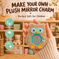 Kit de bricolage en gros pour animaux en peluche avec miroir, jouet à enfiler fait main pour enfants, breloque de sac, 5 styles, fabricant OEM ODM personnalisé