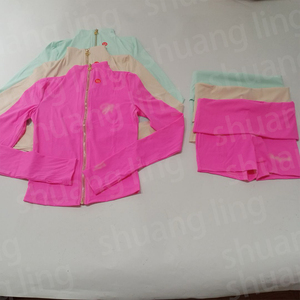 Ropa de Verano para Mujer Conjuntos de Yoga para Mujer Chaqueta con Logo Personalizado y Shorts Conjunto Deportivo de 2 Piezas para Gimnasio Entrenamiento y Fitness para Mujer - Product Image 3