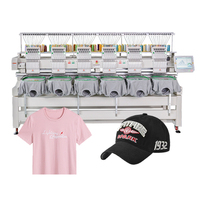 Bordadora Lentejuelas De 6 Cabeza Machine à broder les logos à 9 têtes d'aiguilles bon marché pour chapeau et t-shirt
